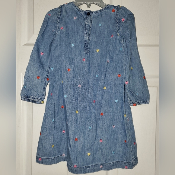 Gap Denim Heart Polka Dot Long Sleeve Dress - Picture 2 of 4